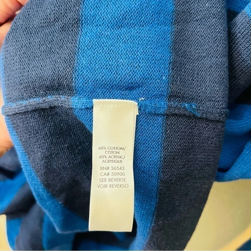 Calvin Klein V-Neck Acrylic Blend Striped Sweater Size XXL Blue/Black